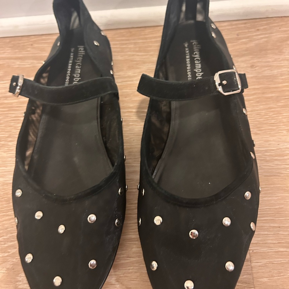Jeffrey Campbell Black Studded Flats